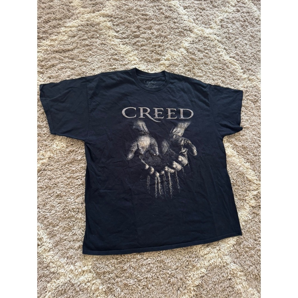 Creed Band Graphic T-Shirt Black Short Sleeve Cotton Rock Music Tee Mens 2XL